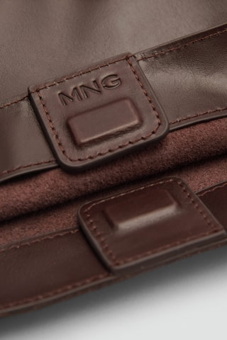 Sac en cuir à double anse et miroirs - Marron