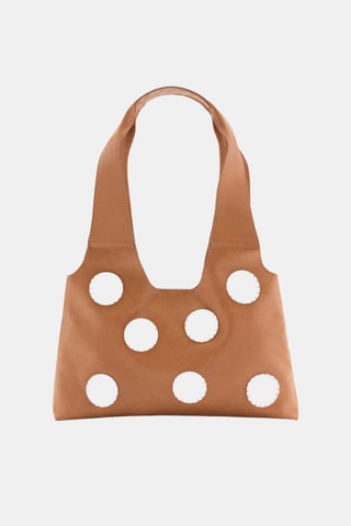 Sac porté épaule cuir miroirs - Marron