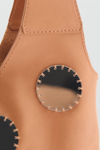Sac porté épaule cuir miroirs - Marron