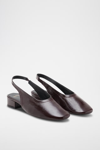 Chaussures cuir talon bloc - Bordeaux