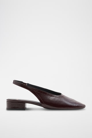 Chaussures cuir talon bloc - Bordeaux