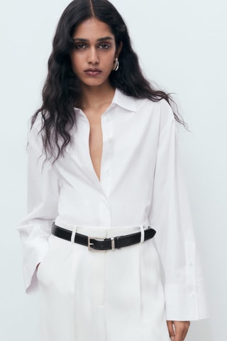 Chemise popeline courte - Écru