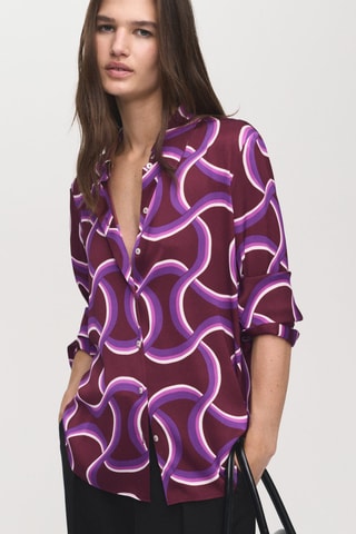 Chemise à imprimé abstrait - Violet
