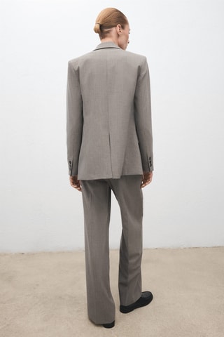 Pantalón recto traje mezcla de lana - Gris