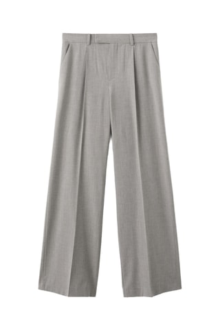 Pantalón recto traje mezcla de lana - Gris
