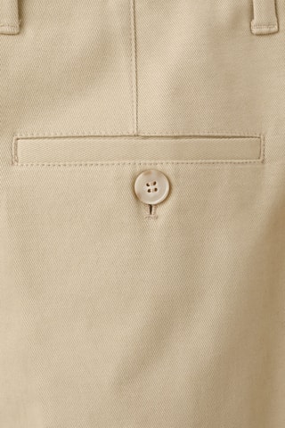 Pantalon denim droit à pinces - Beige