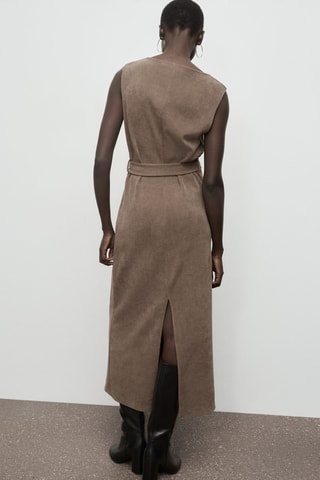 Robe maille ceinture - Marron