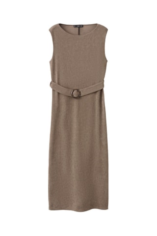 Robe maille ceinture - Marron