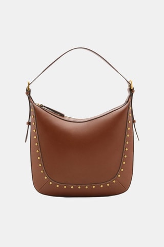 Sac porté épaule clouté - Marron