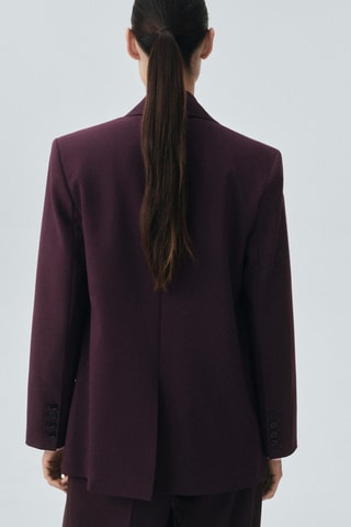 Blazer costume laine mélangée - Rouge