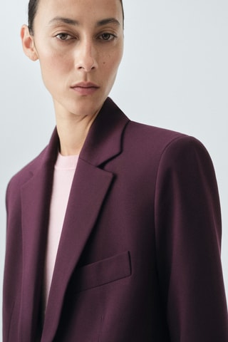 Blazer costume laine mélangée - Rouge
