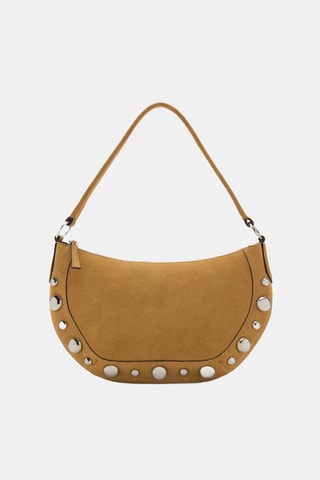 Sac clouté cuir suède - Moutarde