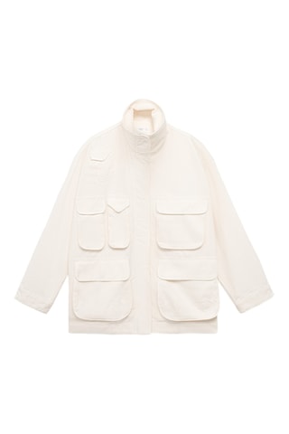 Parka jean oversize avec poches - Écru