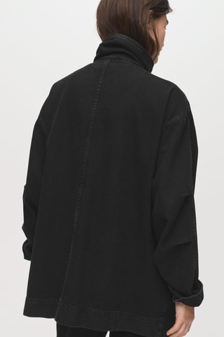 Parka jean oversize avec poches - Noir