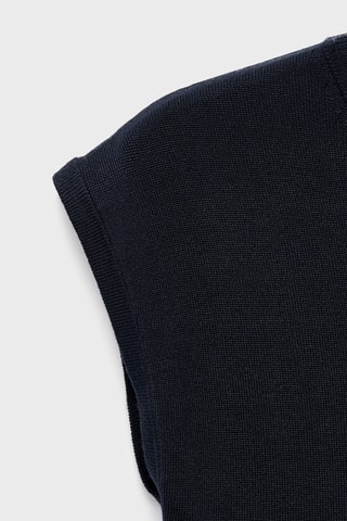 Robe maille col montant - Bleu marine