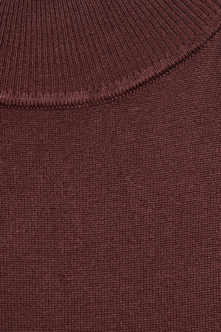 Robe maille col montant - Rouge