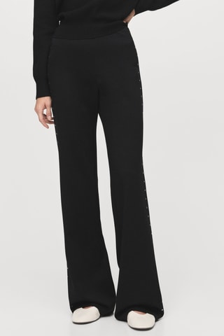 Leggings droits strass - Noir