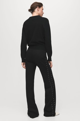 Leggings droits strass - Noir