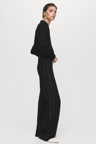 Leggings droits strass - Noir