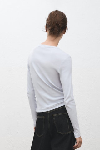 T-shirt coton manches longues - Ciel
