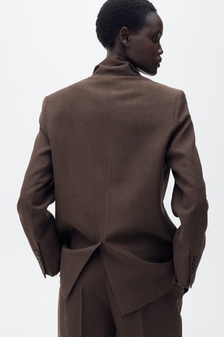 Blazer de costume droit Lyocell - Marron