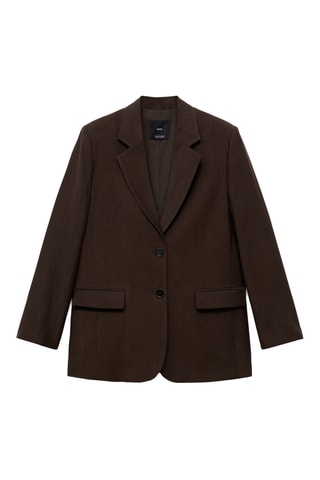 Blazer de costume droit Lyocell - Marron