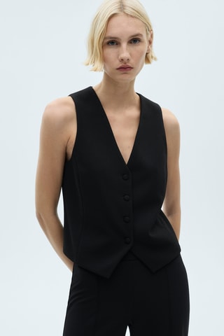Gilet costume boutons - Noir