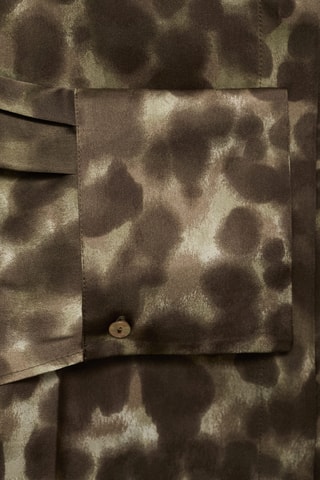 Chemise satinée imprimée - Marron