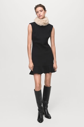 Robe à volants et col cheminée - Noir