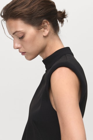 Robe à volants et col cheminée - Noir