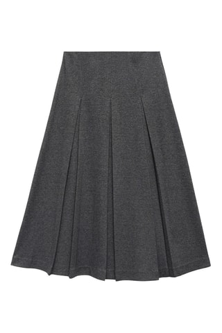 Jupe évasée à plis plats - Gris