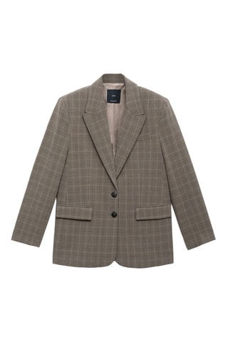 Blazer de costume à carreaux - Marron