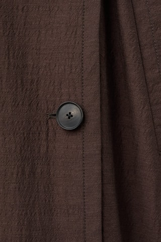 Trench long laine vierge - Marron