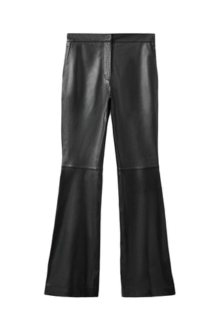 Pantalon évasé 100 % cuir - Noir