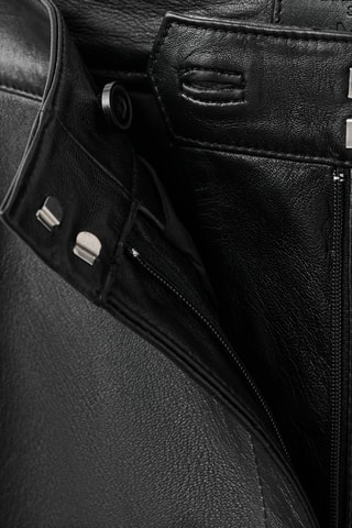 Pantalon évasé 100 % cuir - Noir
