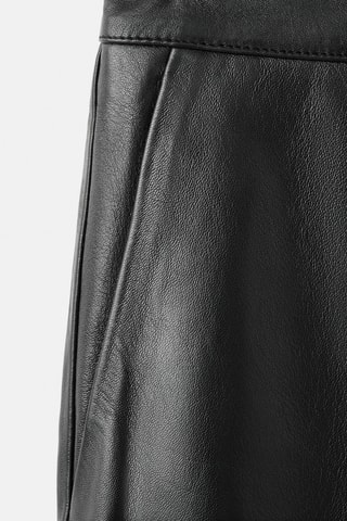Pantalon évasé 100 % cuir - Noir