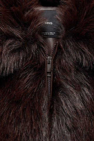 Veste fausse fourrure zip - Marron