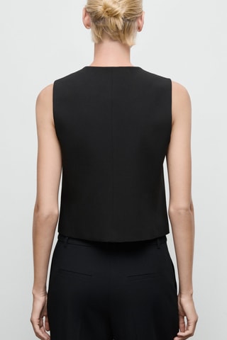 Gilet costume boutons - Noir