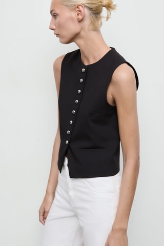Gilet costume boutons - Noir