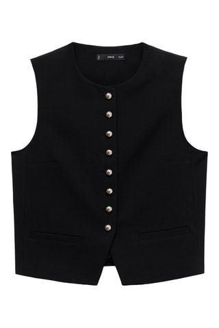 Gilet costume boutons - Noir