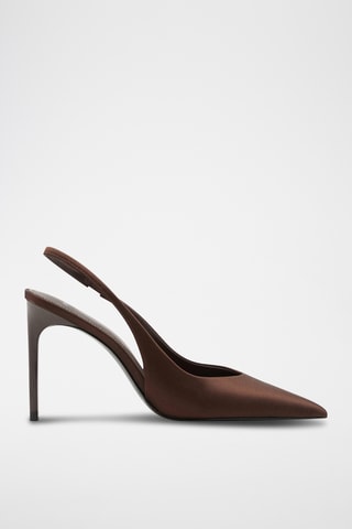 Chaussures à talons satinées - Marron