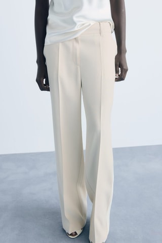 Pantalon droit taille normale - Écru