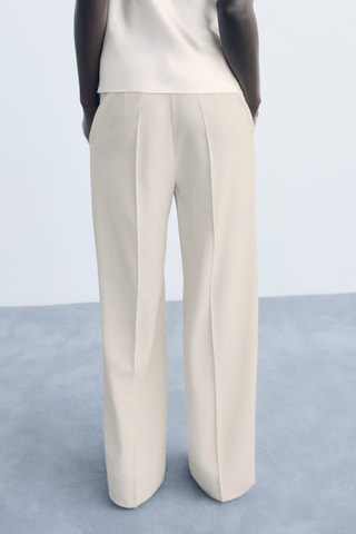 Pantalon droit taille normale - Écru