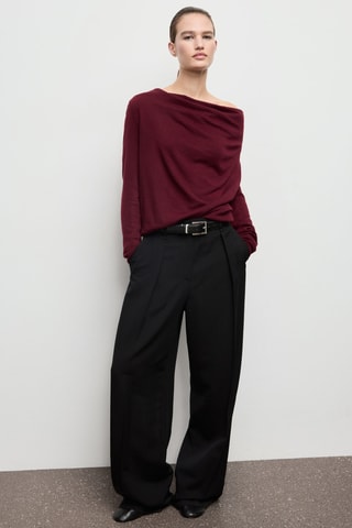 Pull col drapé - Bordeaux