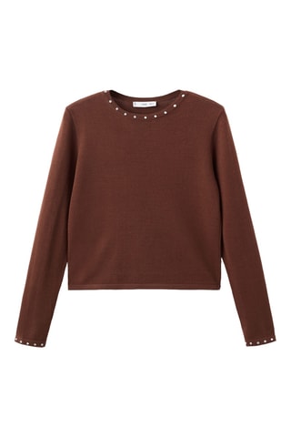 Pull-over maille clouté - Marron