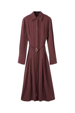 Robe chemisier ceinture - Bordeaux