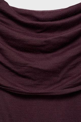 Pull ajusté col drapé - Bordeaux