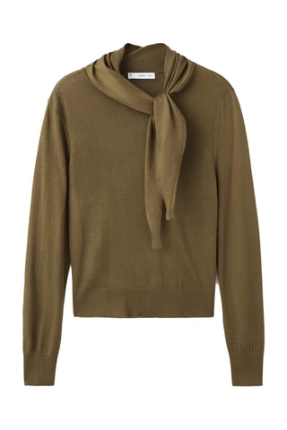 Pull col montant et nœud - Vert