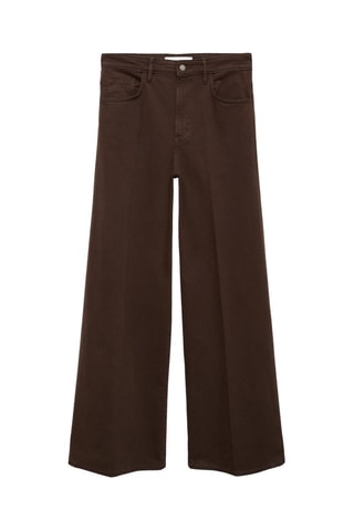 Jean large taille haute - Marron
