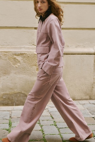 Jean wide leg loose taille normale - Rose clair